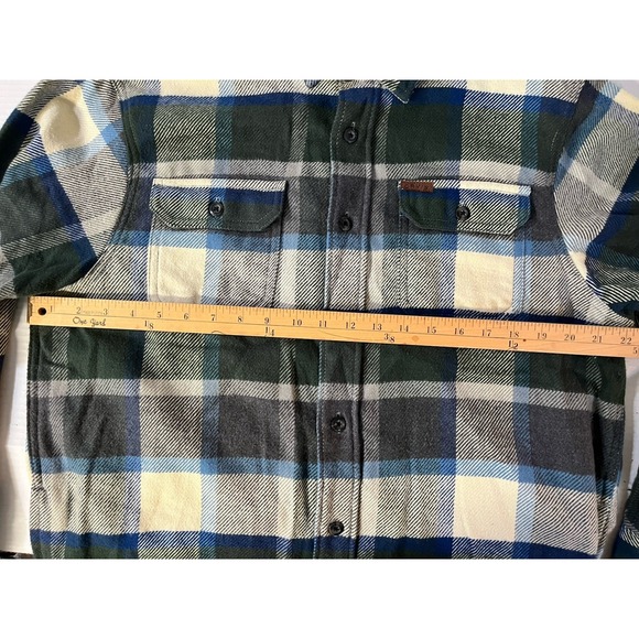 Orvis Shirt Mens Large Green Flannel Plaid Long Sleeve Button Down Outdoors - Picture 6 of 8